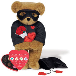 Love Bandit Teddy Bear with Roses and Small Box of Chocolates