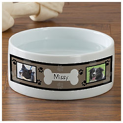 Personalized Throw Me A Bone Small Photo Dog Bowl