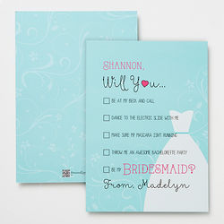 Will You Be My Bridesmaid Personalized Flat Card