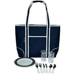 Large Insulated Picnic Tote with Setting for Two