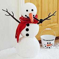 Personalized Snowman in a Bucket