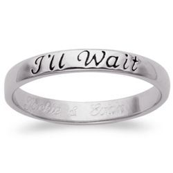 Sterling Silver I'll Wait Engraved Purity Band