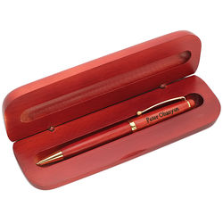 Personalized Cherrywood Ballpoint Pen and Box