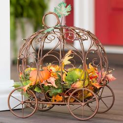 Lighted Pumpkin Carriage Accent