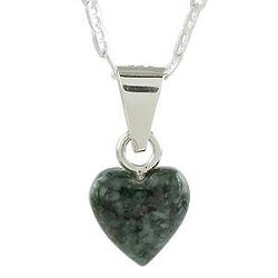 Green Symbol of Love Jade Heart Pendant Necklace