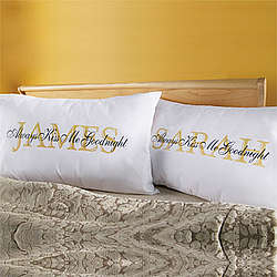 Personalized Always Kiss Me Goodnight Pillowcase Set