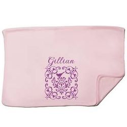 Personalized Elegant Pink Baby Receiving Blanket