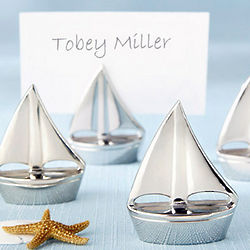 Silver Sailboat Place Card Holders