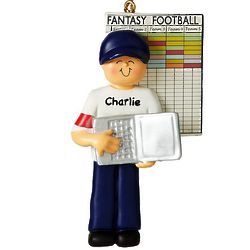 Personalized Male Fantasy Football Ornament