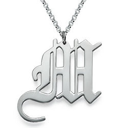Uppercase Gothic Initial Necklace