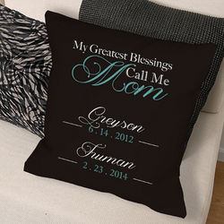 Personalized My Greatest Blessings Throw Pillow