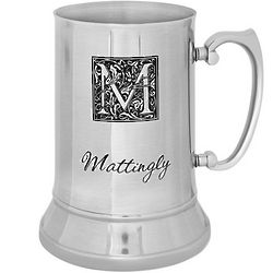 Illuminated Monogram Stainless Steel Beer Mug