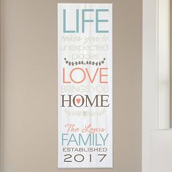 Personalized Love Brings You Home Canvas Print