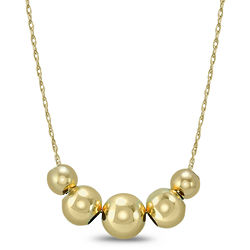 10 Karat Yellow Gold 5-Ball Necklace