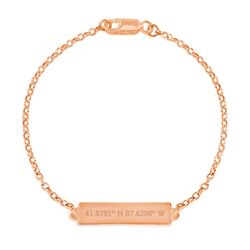 Personalized Coordinate Name Bar Rose Gold Bracelet