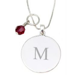 Personalized Birthstone Pendant Initial Necklace