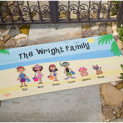Personalized Beach Vacation Family Doormat