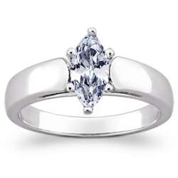 Sterling Silver Marquise Cubic Zirconia Wedding Ring