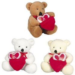 Plush Valentine Bears with Pocket Hearts