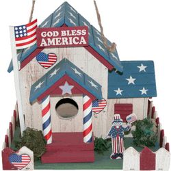 Wooden Patriotic Birdhouse