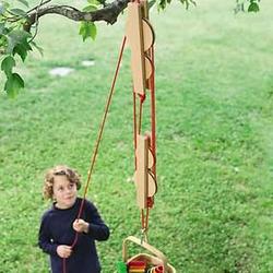 Kids Pulley Set with Wooden Reels and Nylon Ropes
