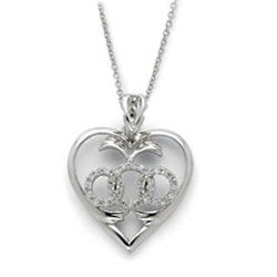 Mother's Sterling Silver and CZ Labor of Love Necklace