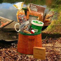 Fisherman's Fishing Creel Gift Basket