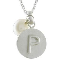 Fabulous P Cultured Pearl Initial Pendant Necklace