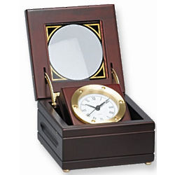 Wood and Brass Captain's Clock