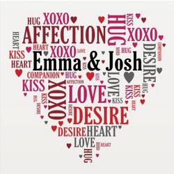 Couples Love Word-Art Canvas Print