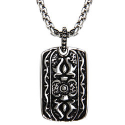 Stainless Steel Tribal Design Dog Tag