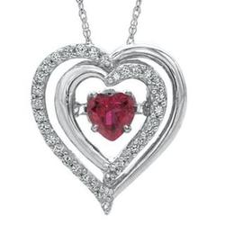 The Beat of Your Heart Lab-Created Ruby & White Sapphire Necklace
