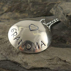 Grandma's Personalized Heart Locket Necklace in Sterling Silver