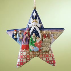 Colorful Nativity Star Ornament