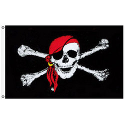 3' x 5' Jolly Roger Red Hat Pirate Flag