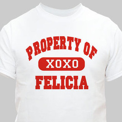 Property of My Valentine Personalized T-Shirt