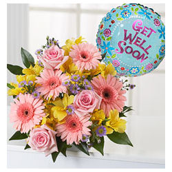 Get Well Soon Bouquet with Balloon - FindGift.com