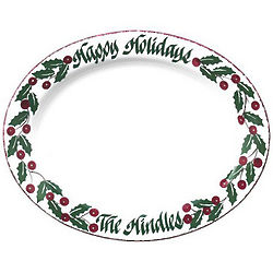 Personalized Holly Decoration Platter