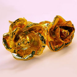 2 Gold Preserved Roses