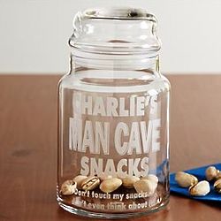 Personalized Man Cave Snack Jar