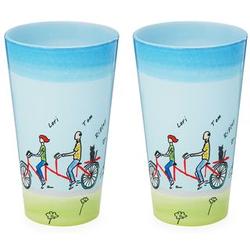 Personalized Couple Tandem Bike Drinking Glass