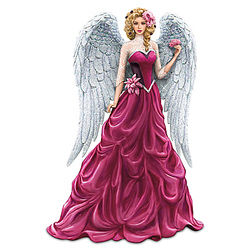 Hopeful Radiance Breast Cancer Awareness Angel Figurine