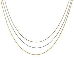 Triple Strand 3-Tone Necklace in Sterling Silver