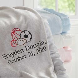 All Star Sports Personalized Baby Blanket