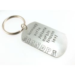 Grandpa's Personalized Stamped Keychain