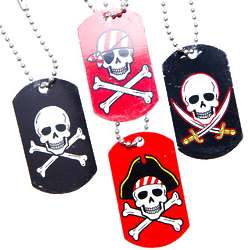 Pirate Dog Tag Necklaces