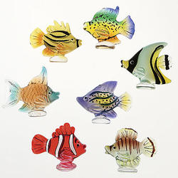 Blown Glass Fish Sculpture Set