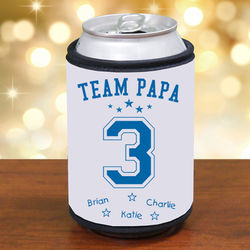 Personalized Team Dad Can Koozie