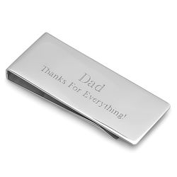 Personalized Streamline Stainless Steel Money Clip