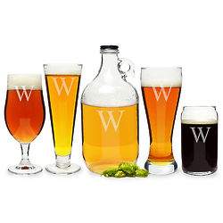 Personalized 5-Piece Blown Glass Craft Beer Glassware Set